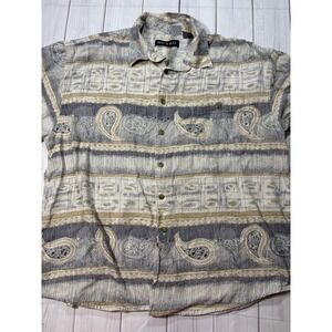 Men's Vintage Birch Bay 100% Silk Hawaiian Shirt Button Down Short Sleeve XL
